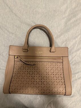 kate spade Blush Taupe Perforated Leather Satchel